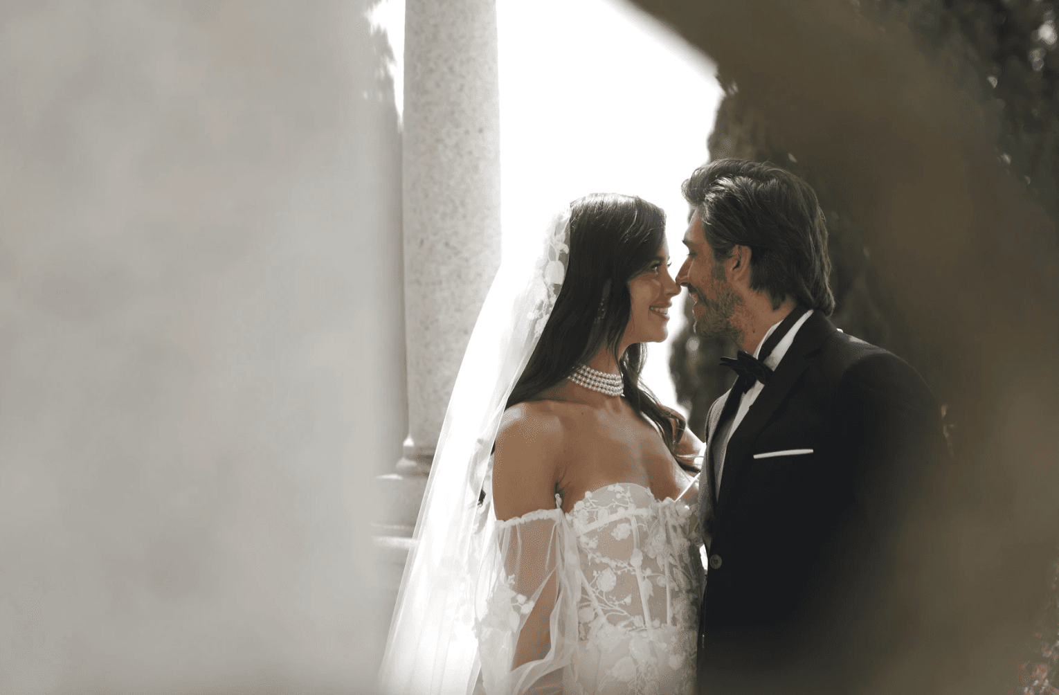 Enrico and Anna on their wedding day at Lake Como, Italy